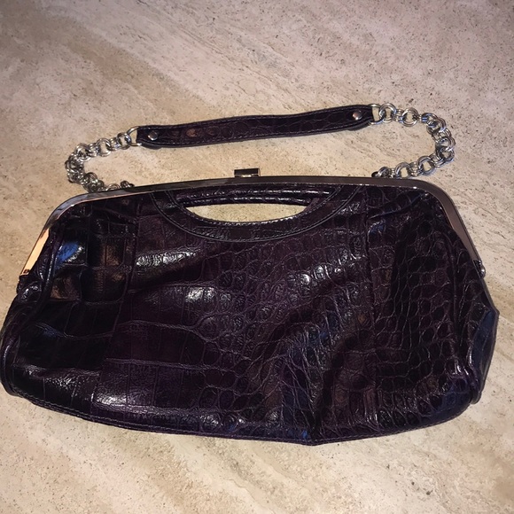 Aphorism Purple Faux Croc Clutch - Picture 6 of 6